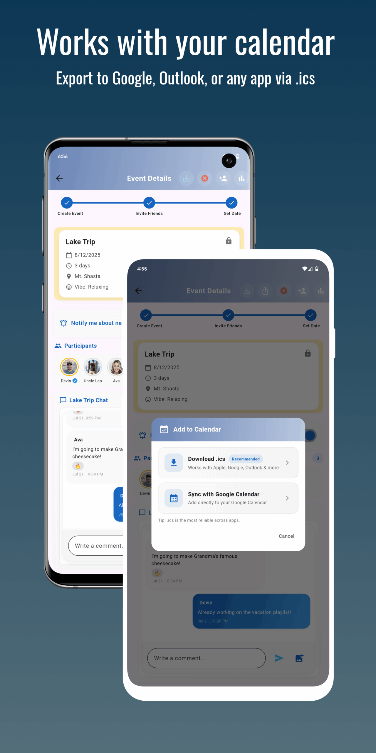 Get real-time RSVP insights from your friends.